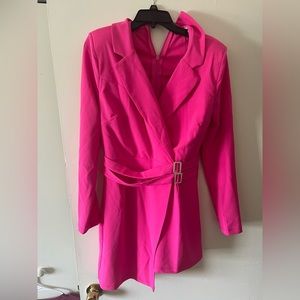Astrid Blazer Romper - Hot Pink